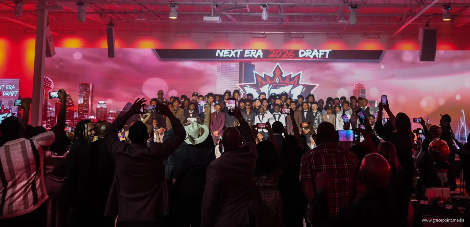The inaugural Next Era League draft class gathered on stage